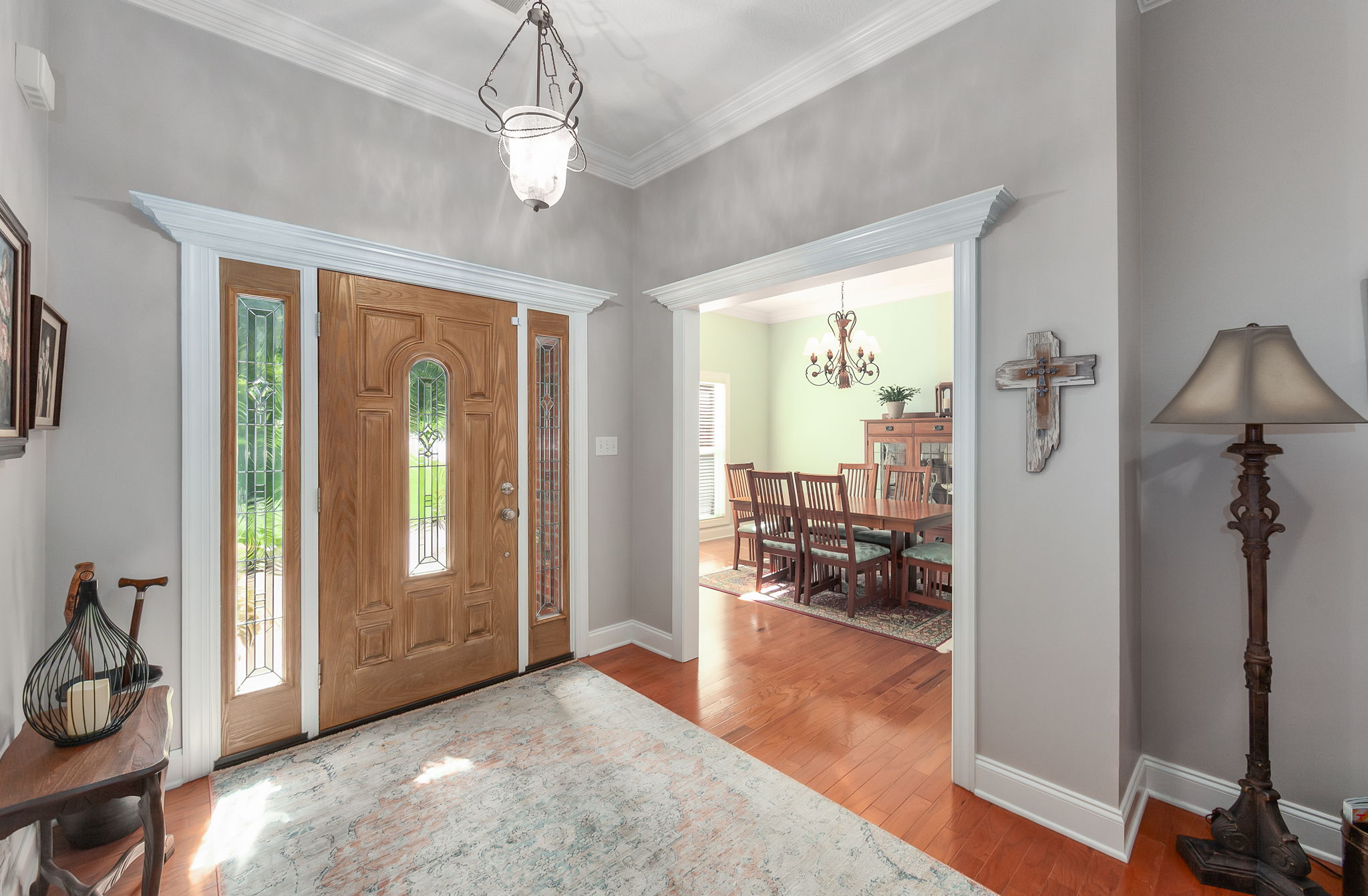 Bright and clean entryway in a West Tennessee home prepared for showing