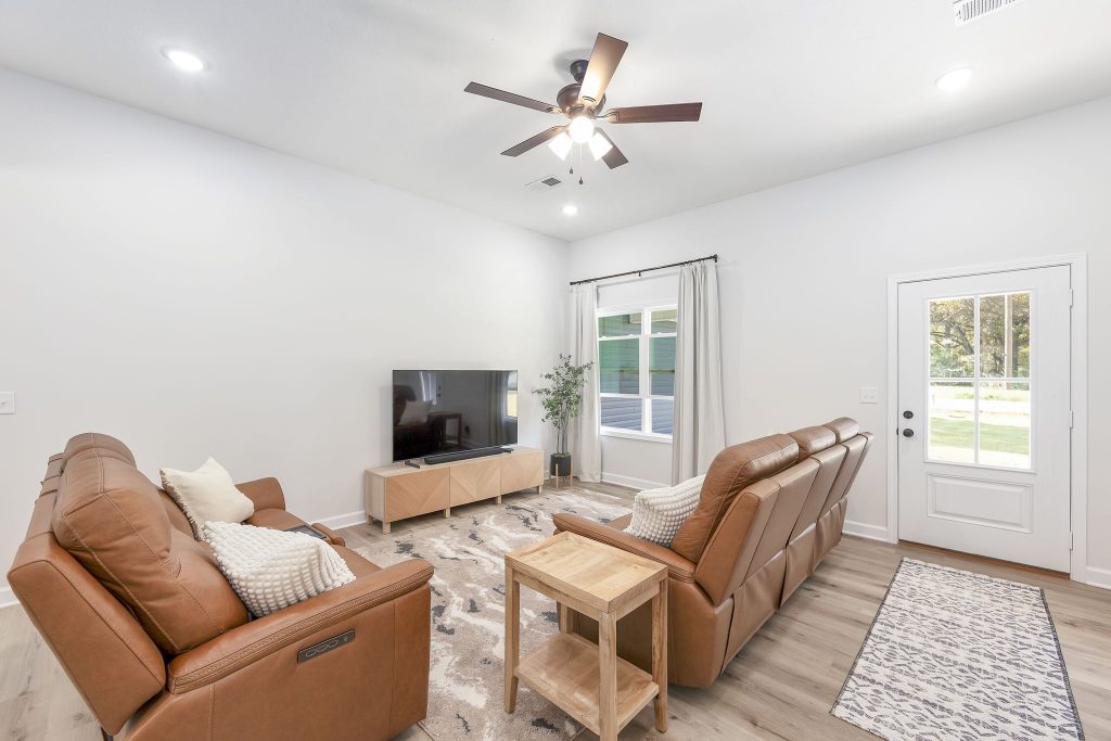 Living room with natural light in a West Tennessee home