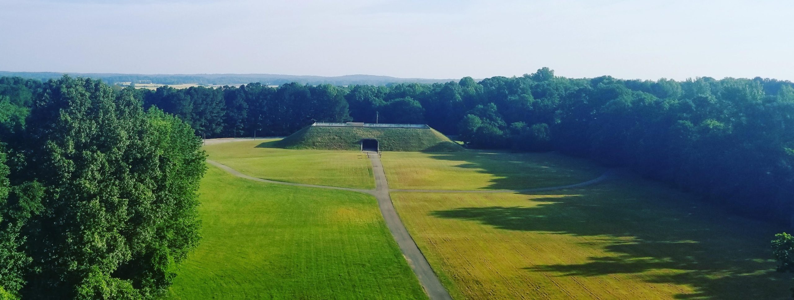 View from Sauls Mound at Pinson Mounds State Archaeological Park in West Tennessee near Pinson TN.
