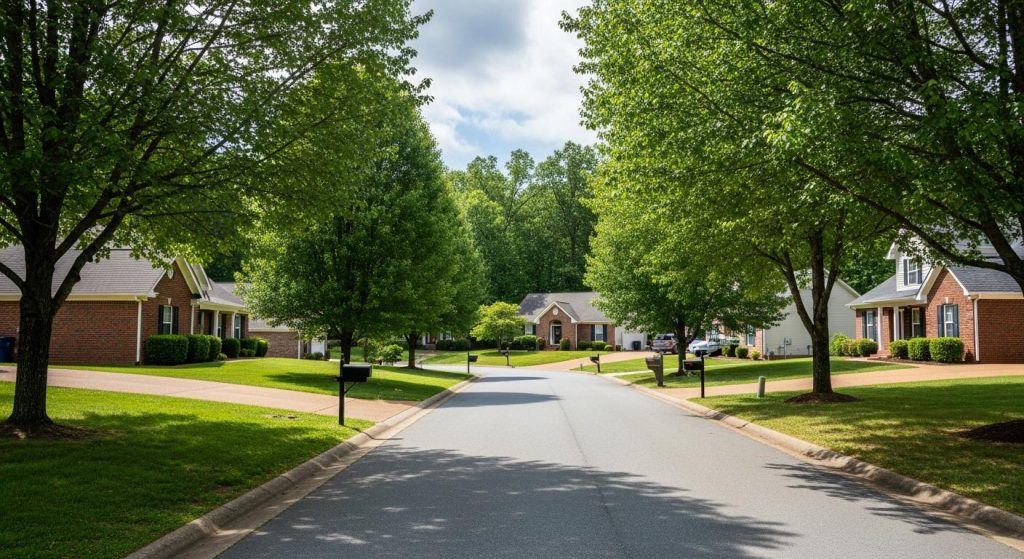 Neighborhood in West Tennessee showing community living near Jackson TN