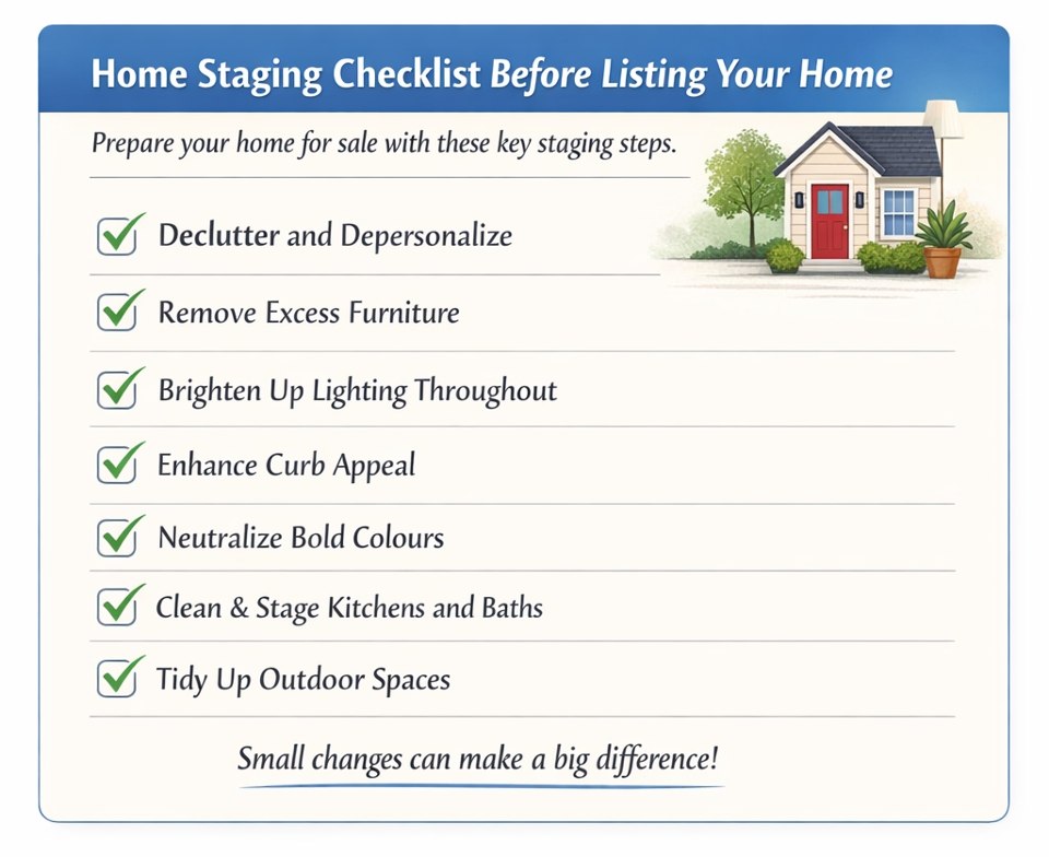 Homeowner preparing house for sale by cleaning and organizing