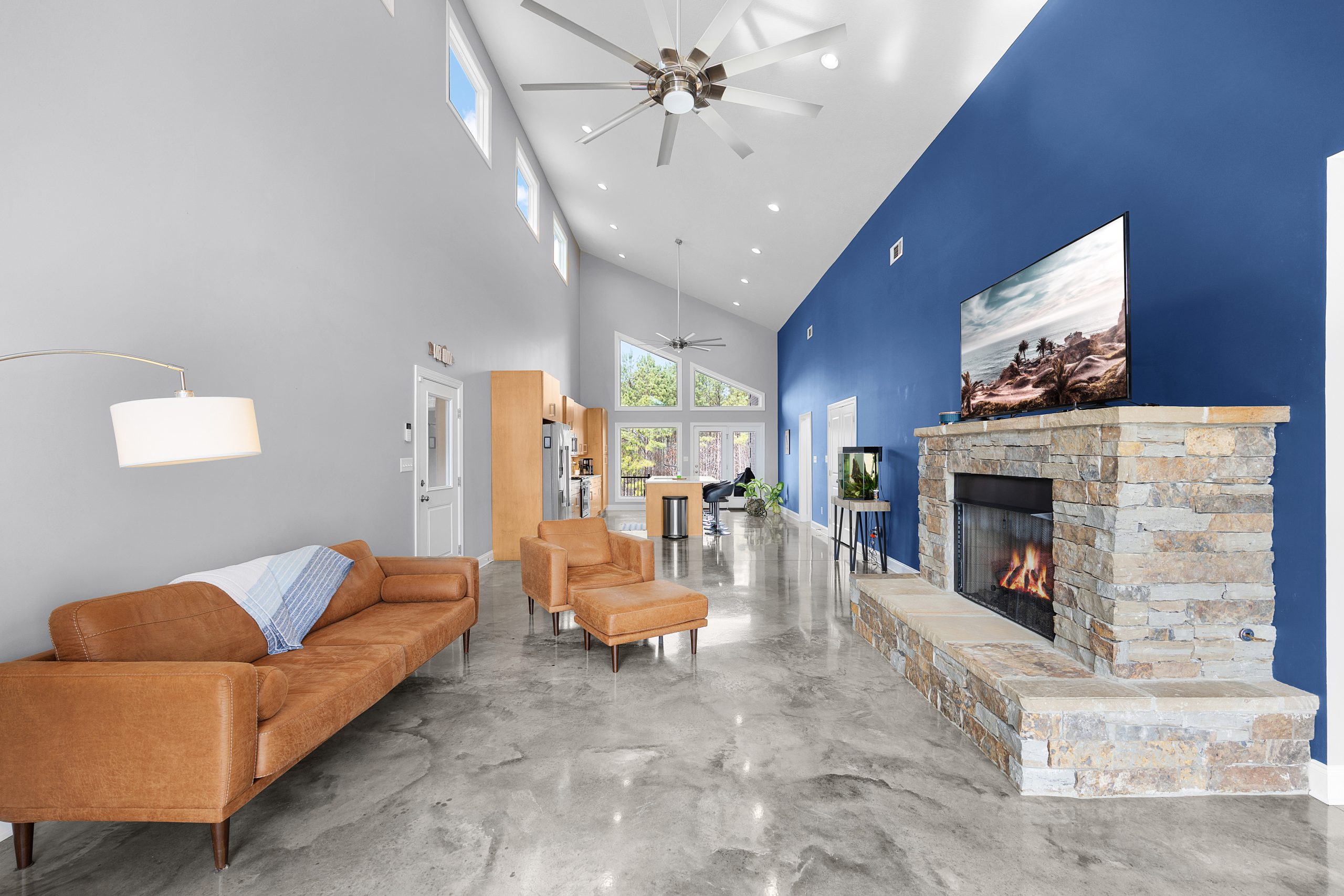 Bright and well-prepared living room in a West Tennessee home ready for sale